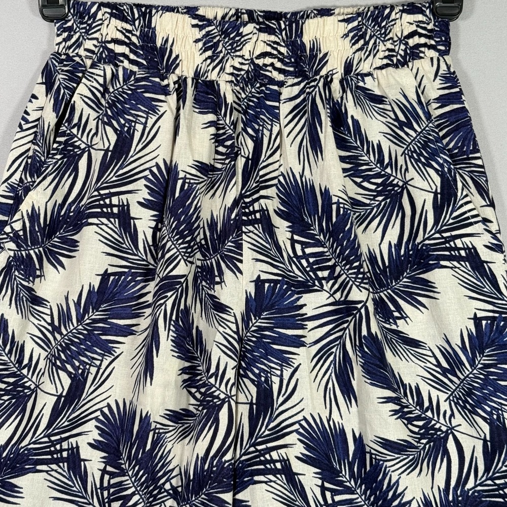 Panama Jack Women Wide Leg Pants Linen Blend Small‎ Navy Blue White Sm 26x26 in - Picture 2 of 7